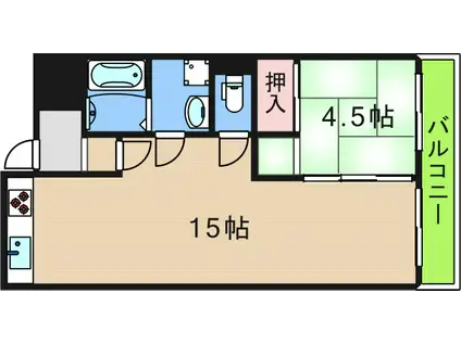 ハピネス南館(1LDK/4階)の間取り写真