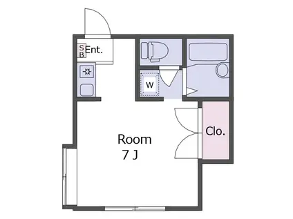 LA祖師谷(1K/1階)の間取り写真