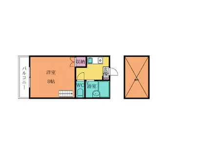 Eハイツ緑(1K/2階)の間取り写真