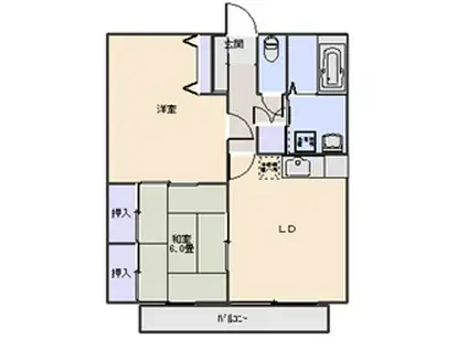 コーポたんぽぽ(2LDK/1階)の間取り写真