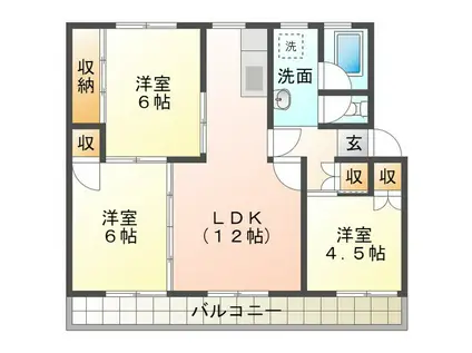 プレジデント津新町(3LDK/5階)の間取り写真