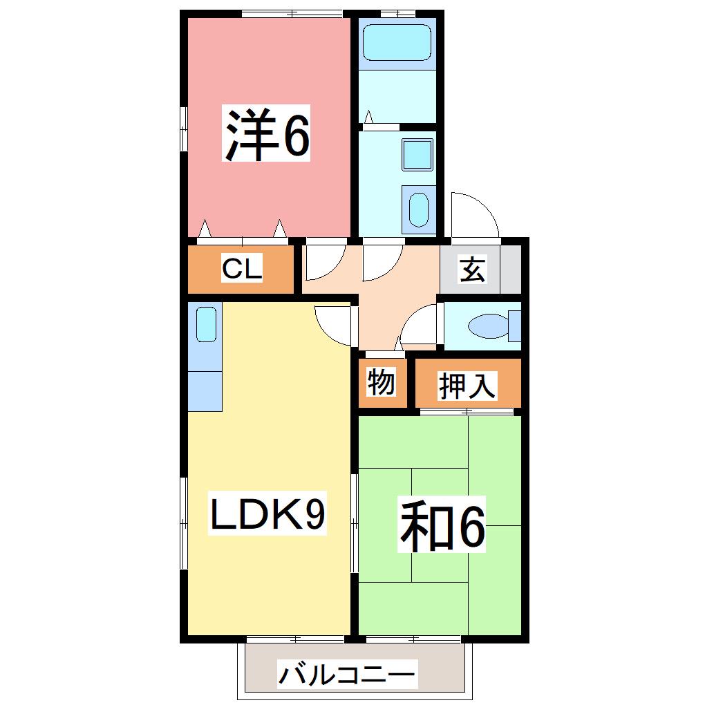 メゾン・フローラ(2LDK/1階)の間取り写真