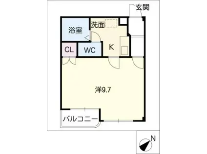ロイヤルシャトーII(1K/1階)の間取り写真