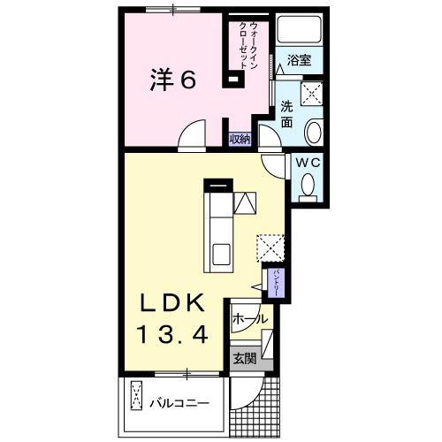 プリンセチア I(1LDK/1階)の間取り写真