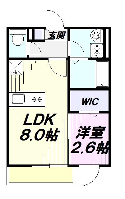 KEIAI RESIDENCE 東村山(1LDK/1階)の間取り写真