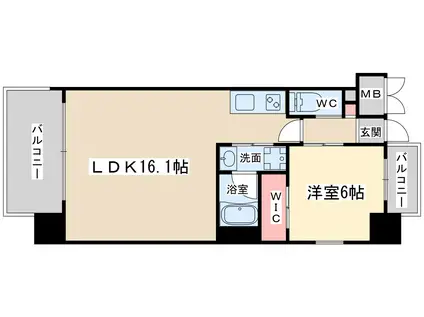 プレジオ梅田(1LDK/8階)の間取り写真