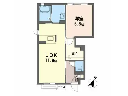 シャーメゾンサンアート(1LDK/1階)の間取り写真