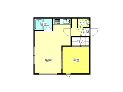 コーポコスモ(1LDK/2階)の間取り写真