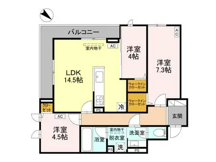 フィラーレ(3LDK/3階)の間取り写真