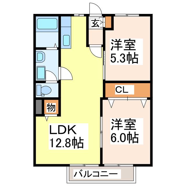 メゾンパーク前田(2LDK/2階)の間取り写真
