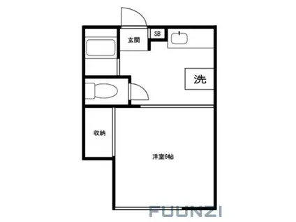 南荘(1K/1階)の間取り写真