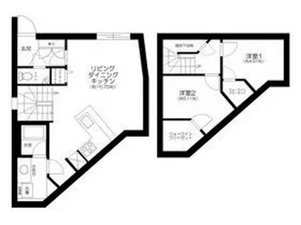 アパートメント小石川後楽園(2LDK/B1階)の間取り写真