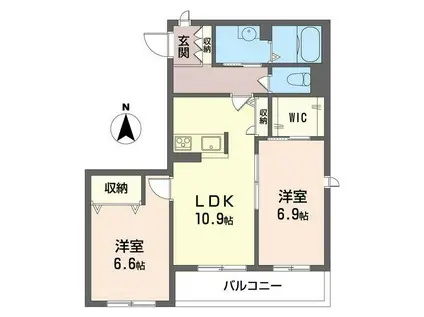 プロンシア青木(2LDK/3階)の間取り写真