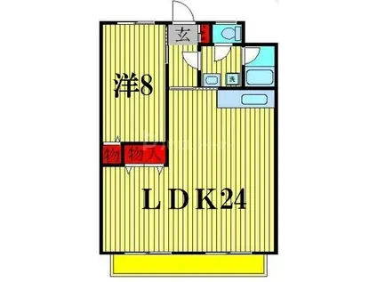 ブルーヒルズ(1LDK/4階)の間取り写真
