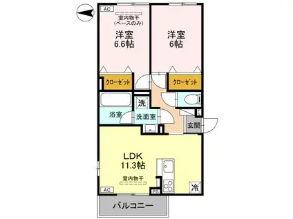 相木COEUR(2LDK/2階)の間取り写真