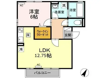 アルタグラシア(1LDK/1階)の間取り写真