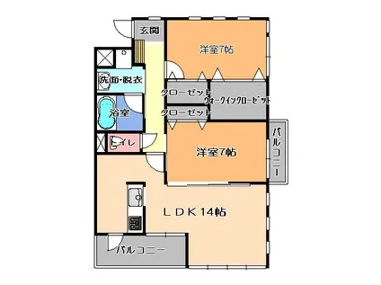 ベルフォート(2LDK/1階)の間取り写真