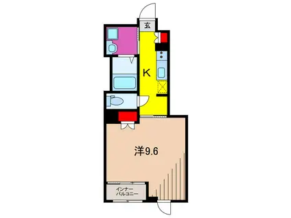 ラフィーネポルテ(1K/1階)の間取り写真