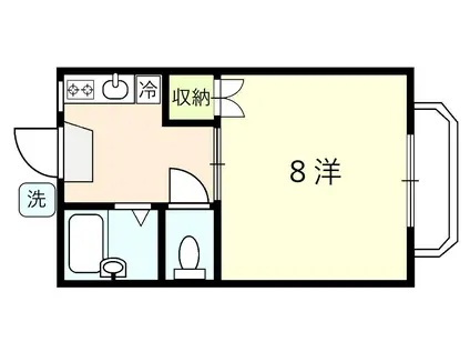 サンティールI(1K/1階)の間取り写真