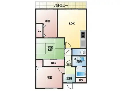 ルミネノヴァ菊田(3LDK/5階)の間取り写真