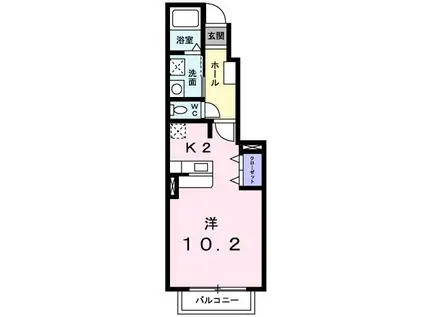 プロムナード レジデンス(1K/1階)の間取り写真