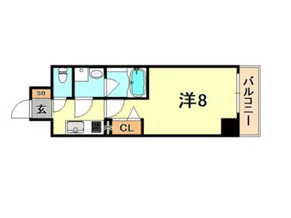 ル・パルトネール三宮東(1K/10階)の間取り写真