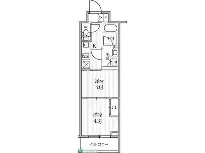 SYFORME東池袋(2K/3階)の間取り写真