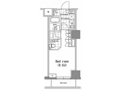パークハビオ新橋(1K/2階)の間取り写真