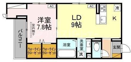 CRADLE(1LDK/2階)の間取り写真