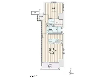エスティメゾン錦糸町II(1LDK/15階)の間取り写真