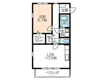 グランジール(1LDK/1階)の間取り写真