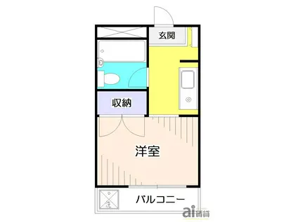 エメラルドハイツ中里(ワンルーム/1階)の間取り写真