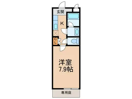 エタニティコートII番館(1K/1階)の間取り写真