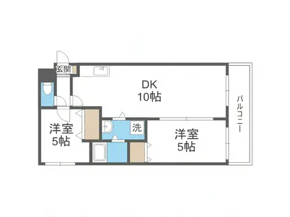 PROVIDENCE山鼻(2LDK/1階)の間取り写真