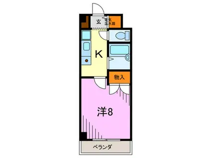 ロシェ宝塚(1K/3階)の間取り写真