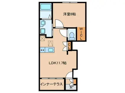 ドエル・ルピナス(1LDK/1階)の間取り写真