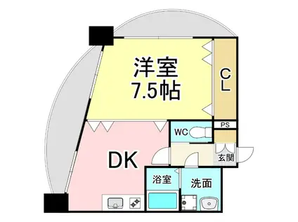 ヒット馬借BLD(1DK/2階)の間取り写真