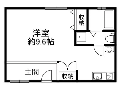 池之端ハウス(ワンルーム/1階)の間取り写真