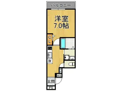 フジパレス甲子園2番館(1K/3階)の間取り写真