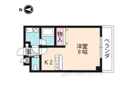 グランスクエア中久世(1K/2階)の間取り写真