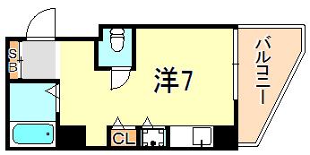 YKハイツ松の内(ワンルーム/8階)の間取り写真