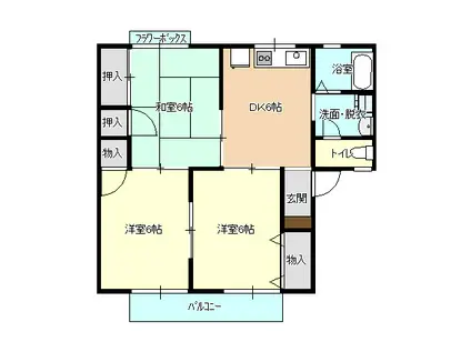 メゾントゥルース(3DK/2階)の間取り写真