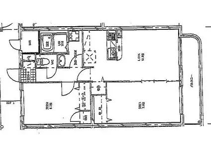 サンライズ日本国(2LDK/2階)の間取り写真
