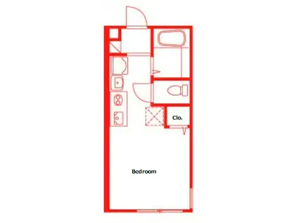 プレミアムコート和田町I(ワンルーム/1階)の間取り写真