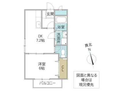 ラヴィング・M(1DK/2階)の間取り写真