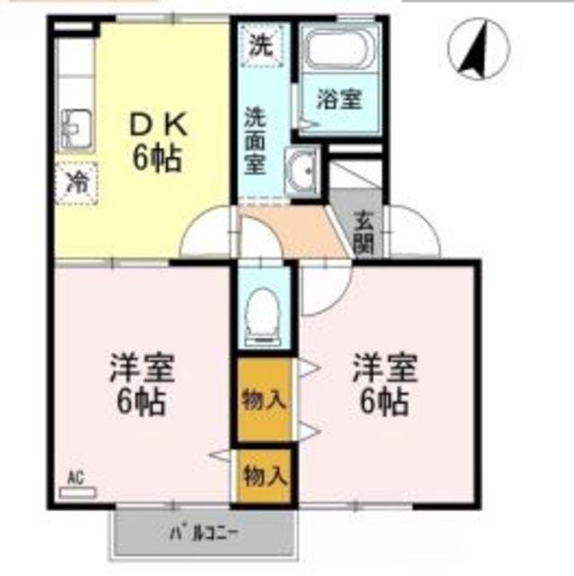 セトル福島(2DK/2階)の間取り写真