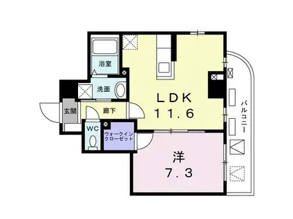 菊水レジデンス綱島II(1LDK/6階)の間取り写真