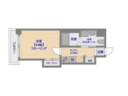 T-SMART博多オーケストラ(1K/6階)の間取り写真