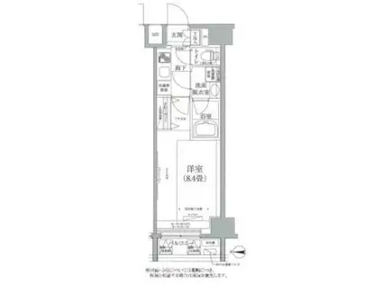 ルフレプレミアム神楽坂(1K/2階)の間取り写真