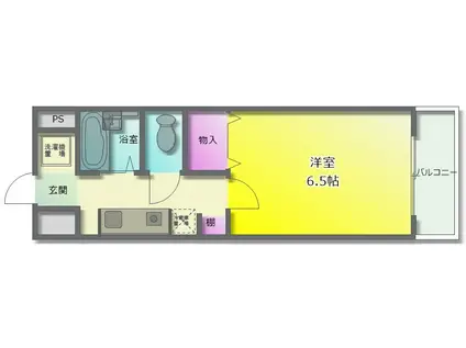 プリヴェイル・イースト(1K/2階)の間取り写真